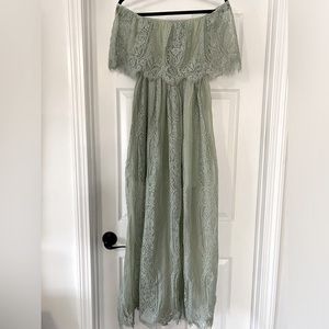 Baltic Born Sage Green Caroline Lace Maxi Dress